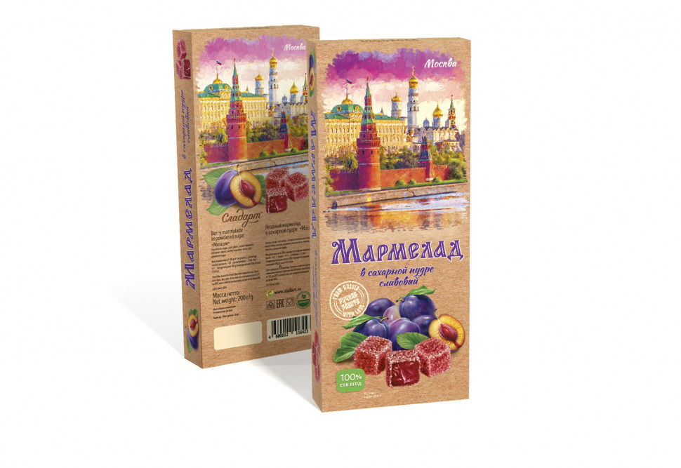 Сладарт Мармелад Сливовый МОСКВА в сахарной пудре (642), 200г   в Саянске