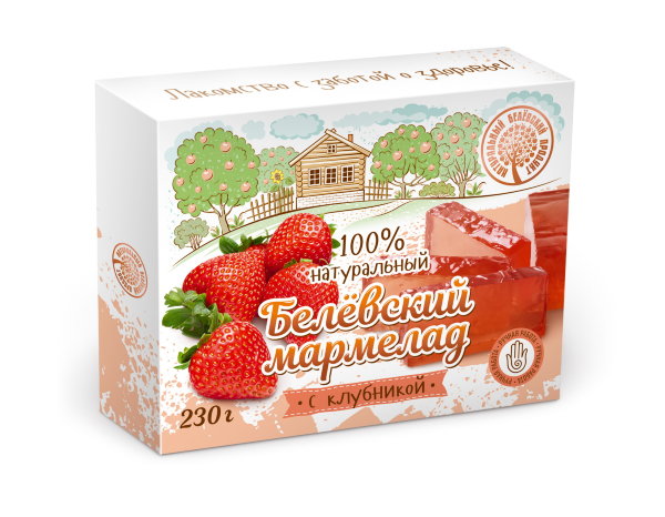 №2 Мармелад белевский "Клубника" 230г в Саянске